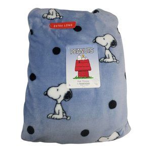 Peanuts Snoopy Extra Long Plush Pet Throw 60"X70" Berkshire Polk A Dot Blue